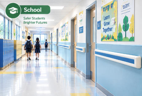 School Corridor Protective Handrail