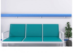 Width 89Mm Afety Hospital Crashworthy Handrail Medical Pvc Hospital Handrail